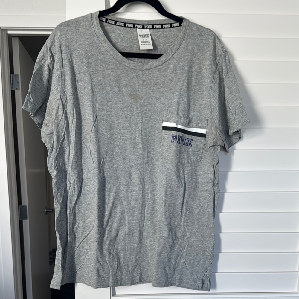 Gray PINK Victoria's Secret  T-Shirt